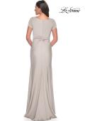 Picture of: Elegant Evening Gown with V Neck and Knot in Silver, Style: 29926, Detail Picture 4