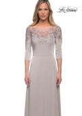 Picture of: Jersey Mother of the Bride Gown with Lace Neckline, Style: 29227, Detail Picture 7