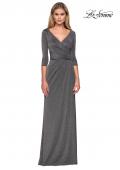 Picture of: 3/4 Sleeve Long Jersey Dress with Empire Waist in Silver, Style: 26419, Main Picture