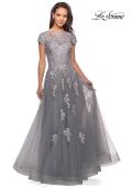 Picture of: Long Tulle Gown with Intricate Lace Detailing, Style: 26907, Detail Picture 8