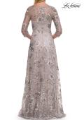 Picture of: Beautiful Lace Mother of the Bride Gown with V Neckline in Silver, Style: 30803, Detail Picture 8