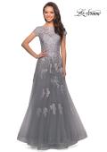 Picture of: Long Tulle Gown with Intricate Lace Detailing, Style: 26907, Detail Picture 10