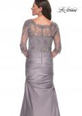 Picture of: Satin and Lace Off the Shoulder Mermaid Gown in Champagne, Style: 30162, Detail Picture 10