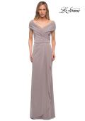 Picture of: Ruched Jersey Long Gown with V Neckline, Style: 26519, Detail Picture 13