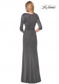 Picture of: 3/4 Sleeve Long Jersey Dress with Empire Waist in Silver, Style: 26419, Back Picture