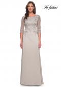 Picture of: Jersey Gown with Boat Neckline and Lace Detailing, Style: 29251, Detail Picture 5