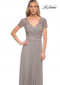 Picture of: Jersey Long Evening Dress with Short Lace Sleeves, Style: 29772, Detail Picture 6