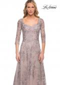 Picture of: Lace Mother of the Bride Dress with Full Skirt in Silver, Style: 30078, Detail Picture 4