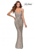 Picture of: Sequin Prom Dress with Cut Out Open Back in Silver, Style: 28657, Main Picture