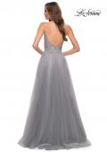 Picture of: Tulle A Line Gown with Lace Rhinestone Bodice in Silver, Style 29686, Detail Picture 8