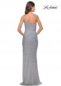 Picture of: Elegant Soft Sequin One Shoulder Long Dress in Silver, Style: 31212, Detail Picture 9
