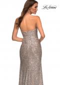 Picture of: Strapless Ruched Sequin Gown in Gorgeous Colors in Silver, Detail Picture 12