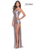Picture of: Simple One Shoulder Liquid Jersey Dress in Silver, Style: 31391, Detail Picture 12