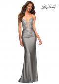 Picture of: Prom Dress with Beautiful Lace Bodice and Jersey Skirt in Silver, Style: 30466, Detail Picture 13