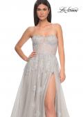 Picture of: Gorgeous Lace A-Line Dress with Rhinestone Lace Details in Silver, Style: 32111, Detail Picture 13