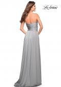 Picture of: Simple Strapless Jersey Dress with High Slit in Silver, Style: 30700, Detail Picture 14