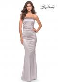 Picture of: Chic Strapless Liquid Jersey Gown with Ruching in Silver, Style: 31189, Detail Picture 15