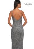 Picture of: Beautifully Beaded Long Evening Dress with V Neckline in Silver, Style: 32928, Detail Picture 15