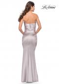 Picture of: Chic Strapless Liquid Jersey Gown with Ruching in Silver, Style: 31189, Detail Picture 16
