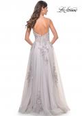 Picture of: A-Line Tulle Prom Dress with Scattered Lace Applique in Silver, Style: 31939, Detail Picture 17