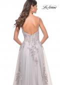 Picture of: A-Line Tulle Prom Dress with Scattered Lace Applique in Silver, Style: 31939, Detail Picture 19