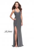 Picture of: Sparkly Jersey Dress with Side Cut Outs and Strappy Back in SIlver, Style: 25258, Detail Picture 1