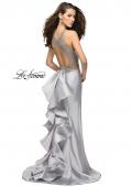 Picture of: Mikado Mermaid Dress with High Neck and Beading in Silver, Style: 26181, Detail Picture 1