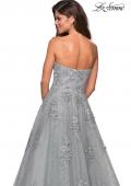Picture of: Strapless Sweetheart Ball Gown with Lace Details in Silver, Style: 27493, Detail Picture 2