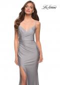 Picture of: Rhinestone Jersey Gown with Wrap Style Front, Style 29938 in Silver, Detail Picture 2