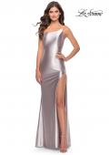 Picture of: Simple One Shoulder Liquid Jersey Dress in Silver, Style: 31391, Detail Picture 2