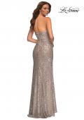 Picture of: Strapless Ruched Sequin Gown in Gorgeous Colors in Silver, Detail Picture 3
