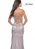 Picture of: Chic Liquid Jersey Dress with Sheer Lace Bodice in Silver, Style: 31555, Detail Picture 3
