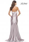 Picture of: Sweetheart Trumpet Liquid Jersey Gown with Ruching in Silver, Style: 31322, Detail Picture 4