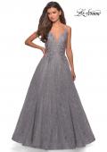 Picture of: A-Line Tulle Ball Gown with Strappy Open Back in Silver, Style: 27719, Detail Picture 5