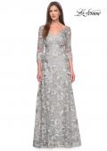Picture of: Unique Silver Lace Mother of the Bride Gown with Sleeves in Silver Slate, Style: 30062, Main Picture