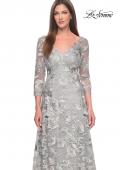 Picture of: Unique Silver Lace Mother of the Bride Gown with Sleeves in Silver Slate, Style: 30062, Detail Picture 2