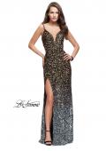 Picture of: Long Ombre Sequin Prom Dress with Side Leg Slit in Silver Gold, Style: 26000, Main Picture