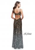 Picture of: Long Ombre Sequin Prom Dress with Side Leg Slit in Silver Gold, Style: 26000, Back Picture