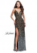 Picture of: Long Ombre Sequin Prom Dress with Side Leg Slit in Silver Gold, Style: 26000, Detail Picture 1