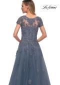 Picture of: Tulle A Line Gown with Lace Applique and V Neck, Style: 29380, Detail Picture 8