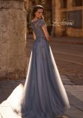 Picture of: Tulle A Line Gown with Lace Applique and V Neck, Style: 29380, Back Picture