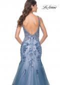 Picture of: Mermaid Two Tone Prom Dress with Sequin Lace Beaded Applique in Slate Blue, Style: 32192, Detail Picture 2