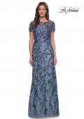 Picture of: Floral Beaded Evening Dress with Sheer Cap Sleeves, Style: 27956, Detail Picture 3