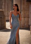 Picture of: Gorgeous Rhinestone Fishnet Gown with Lace Embellishments in Slate, Style: 32292, Main Picture