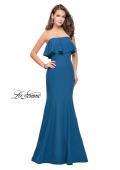 Picture of: Strapless Mermaid Prom Dress with Ruffles in Slate Blue, Style: 25419, Detail Picture 1