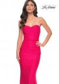 Picture of: Rhinestone Embellished Jersey Dress with Strapless Sweetheart Top in Strawberry, Style: 31945, Detail Picture 14