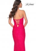 Picture of: Rhinestone Embellished Jersey Dress with Strapless Sweetheart Top in Strawberry, Style: 31945, Detail Picture 15