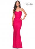 Picture of: Rhinestone Embellished Jersey Dress with Strapless Sweetheart Top in Strawberry, Style: 31945, Detail Picture 7