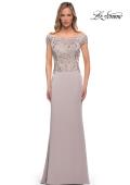 Picture of: Chic Satin Gown with Lace Off the Shoulder Top, Style: 29331, Detail Picture 3