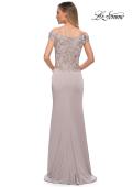 Picture of: Chic Satin Gown with Lace Off the Shoulder Top, Style: 29331, Detail Picture 4